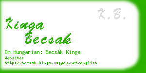 kinga becsak business card